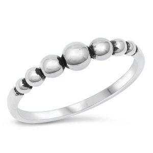 Sterling Silver Bead Ring 4 mm 925 Fashion Band